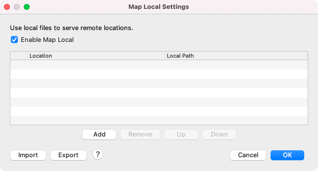 Map Local Settings